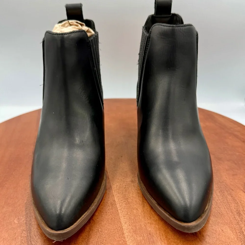 Patina Portland Leather Dakota Chelsea Ankle Boots Black Leather‎ Western W 6.5